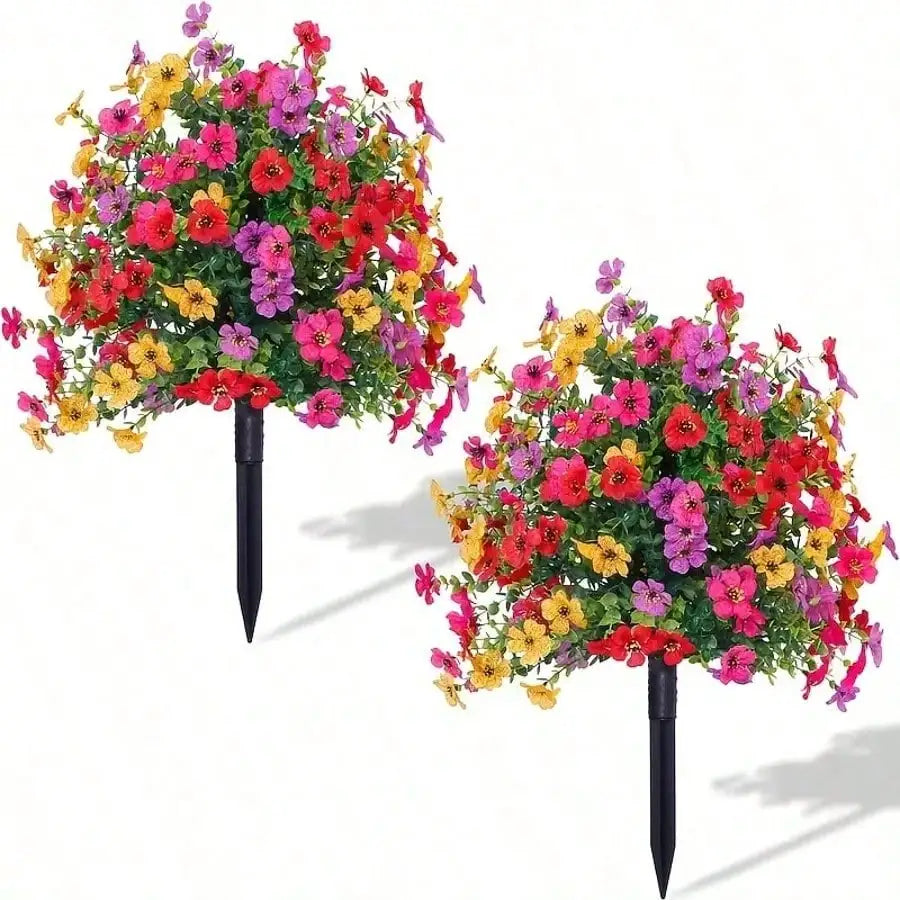 UV-Resistant Artificial Purple Eucalyptus Ground Insert Plant Artificial Garden Plant QXL
