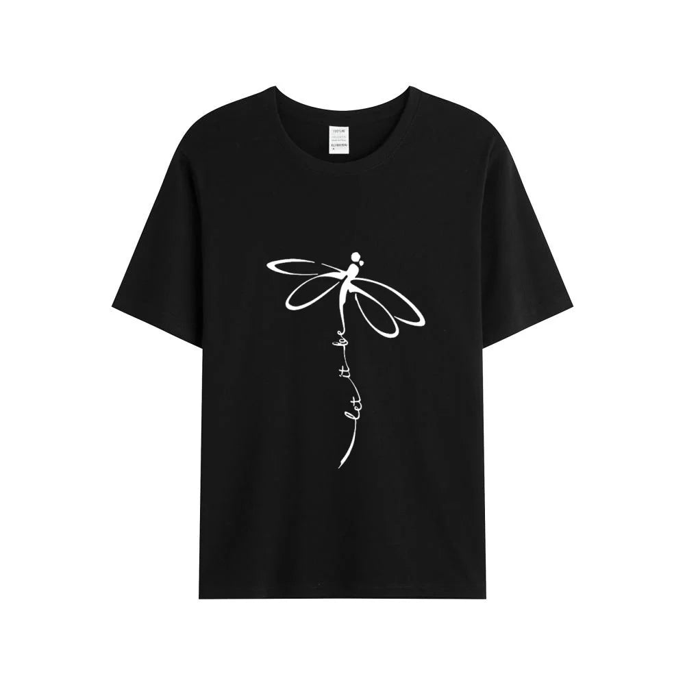 Women's 100% Cotton LOVE Print T-Shirt | Casual Daily Top Casual Cotton T-Shirt QXL 20 XXXL