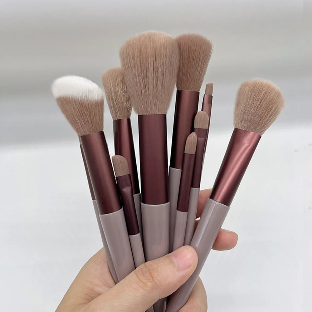 13-Piece Makeup Brush Set with Bag | Foundation & Eyeshadow Makeup Brush Set QXL