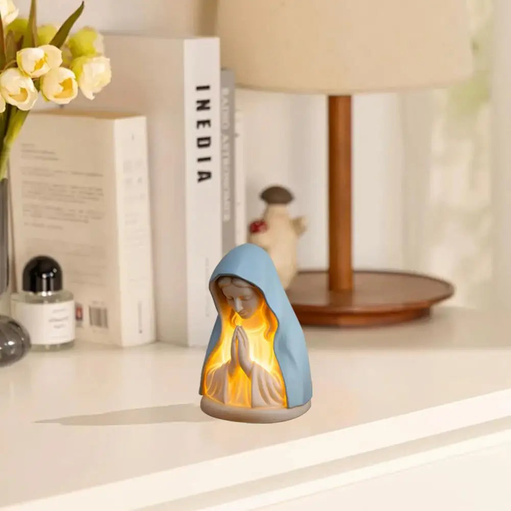 Praying Angel LED Night Light Resin Figurine | Spiritual Decor Resin Decorative Figurine QXL