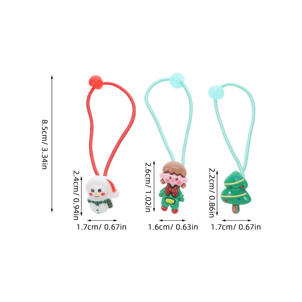 30-Pack Christmas Hair Ties for Kids | Santa & Snowman Designs Kids Holiday Hair Ties QXL