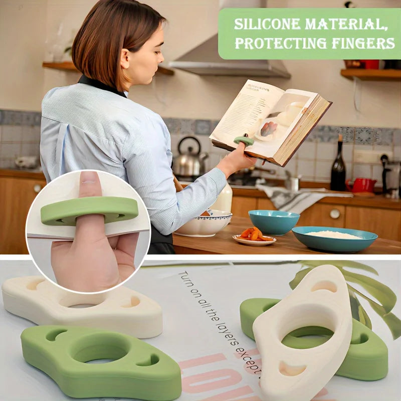 2-Pack Thumb Book Page Holders | Flexible Reading Accessory Book Page Holder QXL