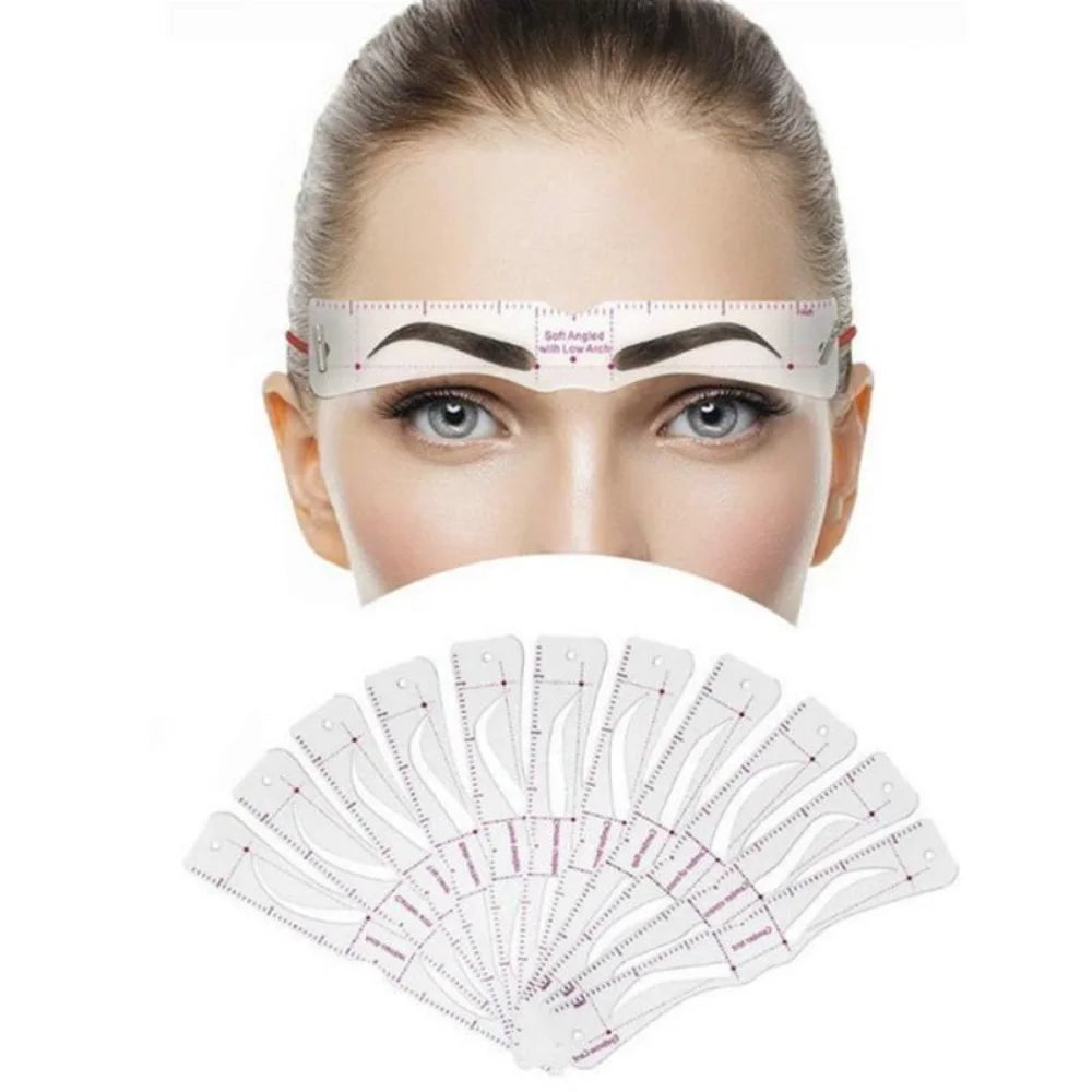 Reusable Eyebrow Stencils – 12 Shapes for Perfect Brows Eyebrow Stencil Set QXL