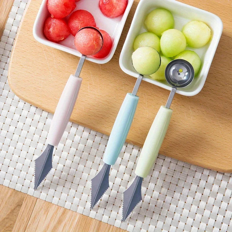 Double-Ended Melon Baller & Fruit Scoop – Stainless Steel Melon Baller Tool QXL