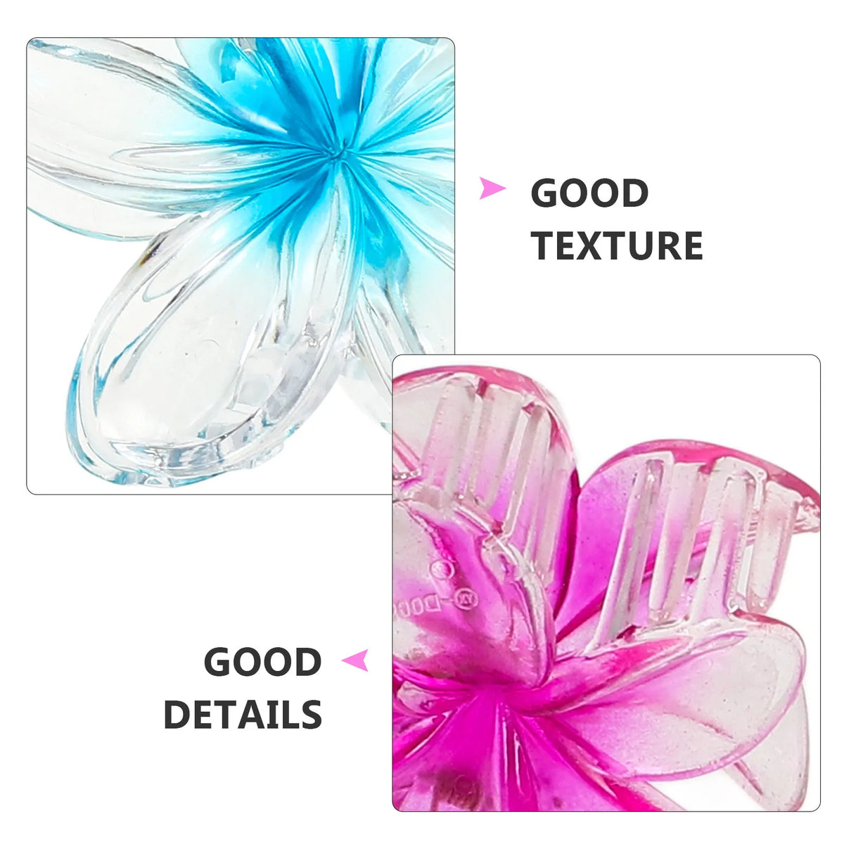 4-Pack Large Plumeria Flower Hair Claw Clips | Non-Slip Flower Hair Clips QXL