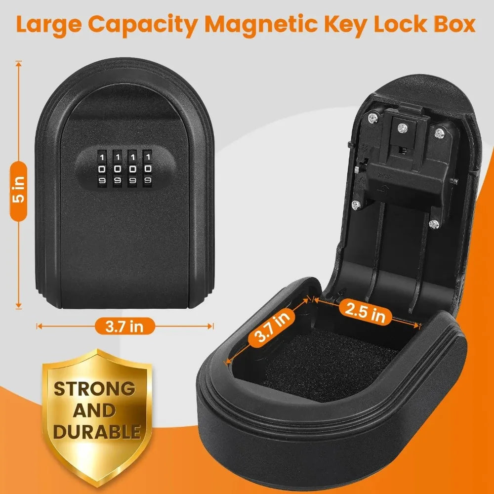 Magnetic Key Hider Box | 4-Digit Lock, Waterproof, Under Car Magnetic Key Box QXL