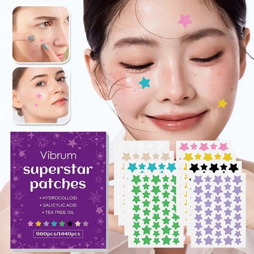 Star-Shaped Hydrocolloid Blemish Patches | 960–1440 Pcs Hydrocolloid Blemish Patch QXL