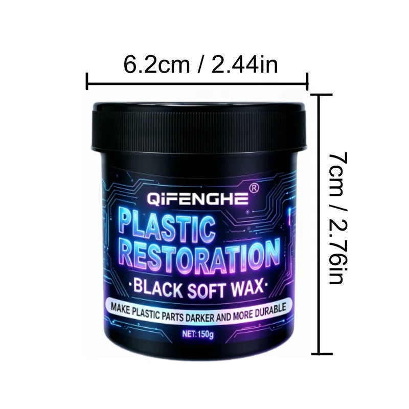 Plastic Restoration Wax & Sponge | Restores Faded Black Trim Car Plastic Restorer QXL