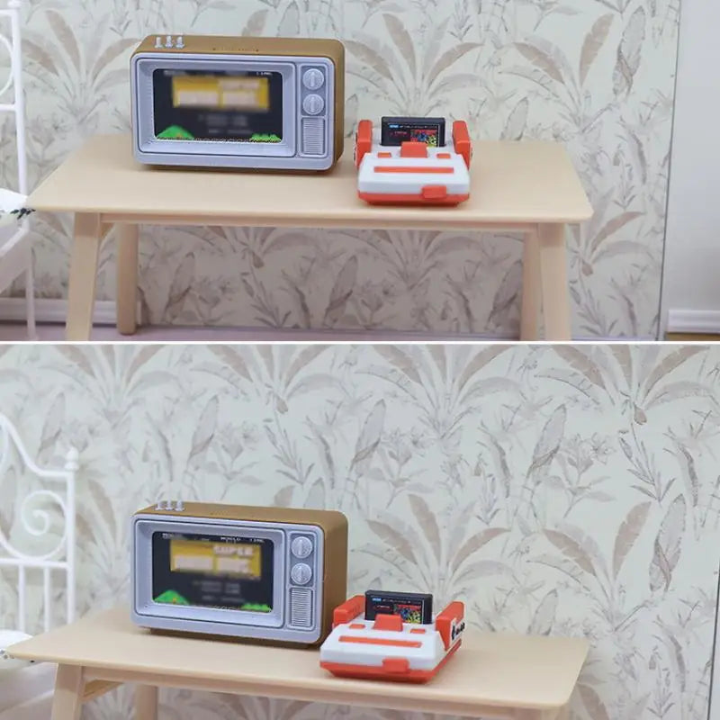 1/12 Dollhouse Miniature Retro TV Game Console Model Decor Dollhouse Miniature QXL