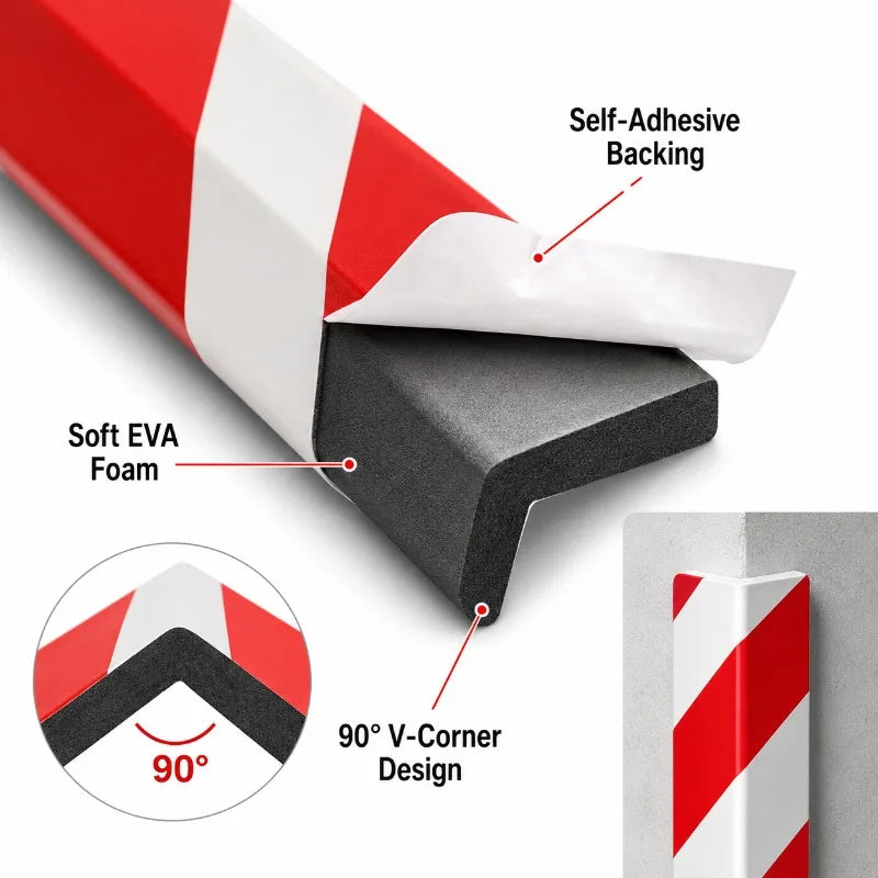 Reflective EVA Foam Garage Corner Protector | Self-Adhesive Garage Corner Guard QXL