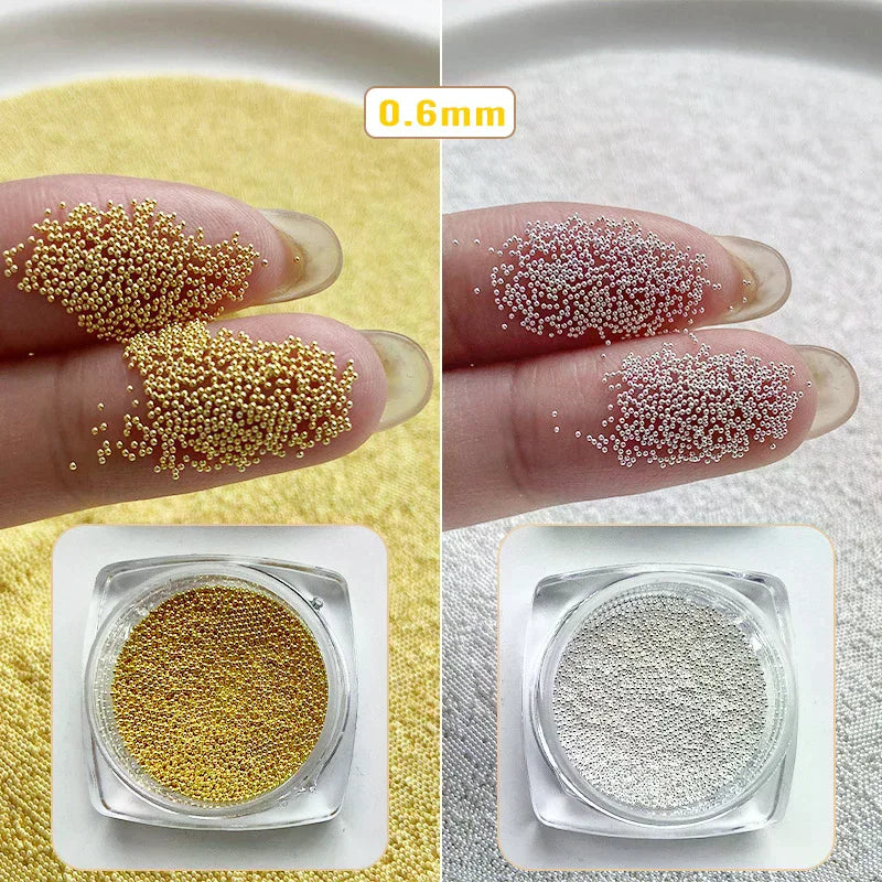 Mini Metal Caviar Nail Beads 0.4–1.5mm | DIY Nail Art Nail Art Beads QXL