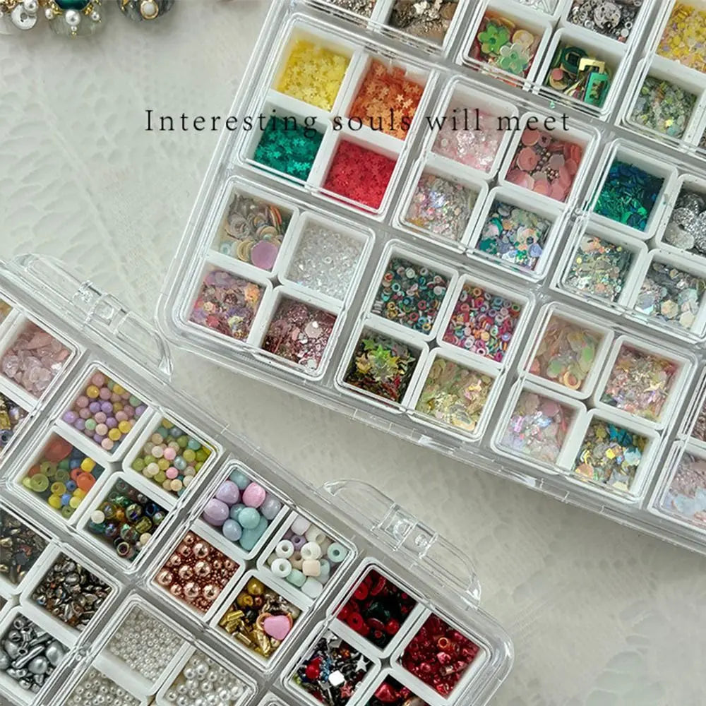 48-Grid Transparent Nail & Jewelry Storage Box Organizer Nail Storage Organizer QXL