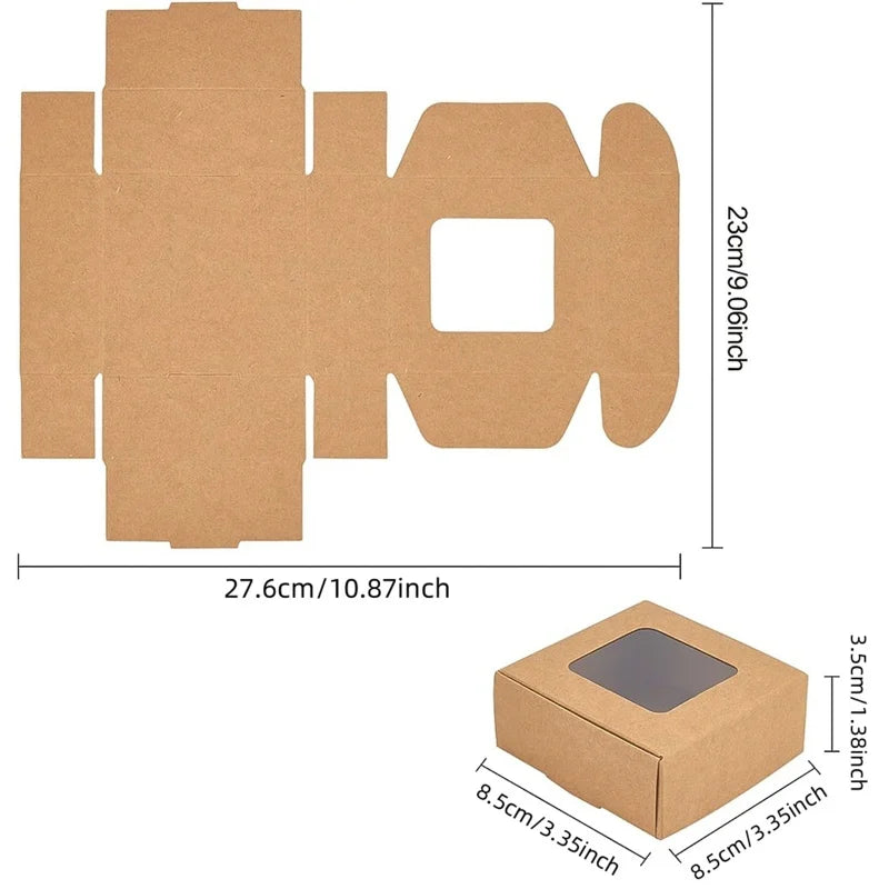 24-Pack Kraft Cardboard Jewelry Boxes with Sponge Insert 3.1x2" Jewelry Gift Box QXL AECH04-11898
