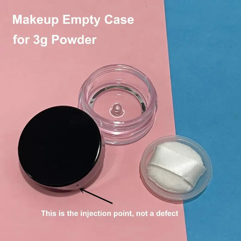 3g Refillable Loose Powder Jar with Sifter & Makeup Puff Loose Powder Jar QXL