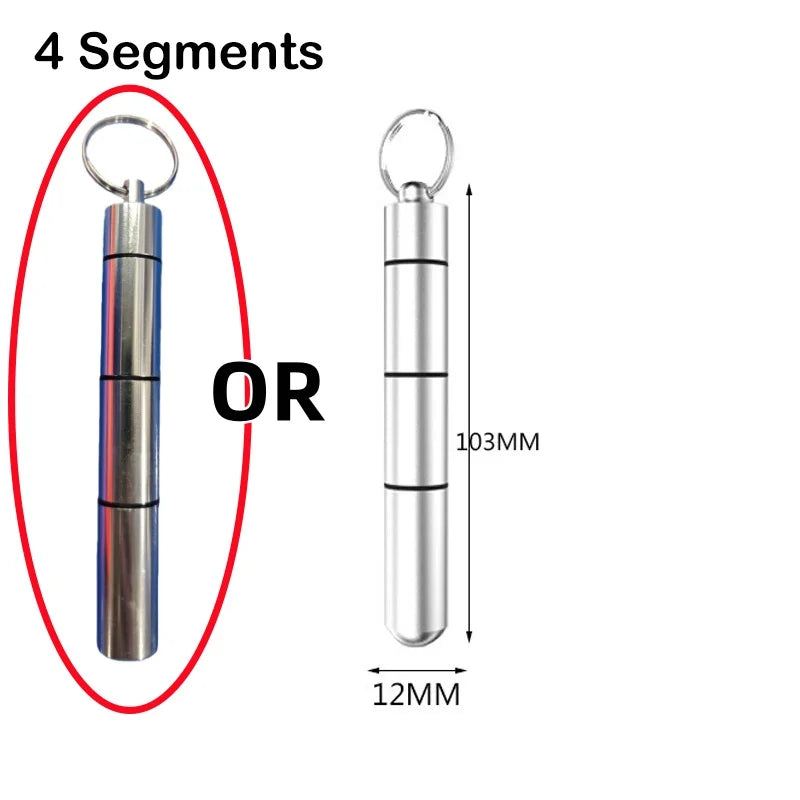 Waterproof Aluminum Keychain Pill Case | Travel Medicine Holder Keychain Pill Case QXL 4 Segments