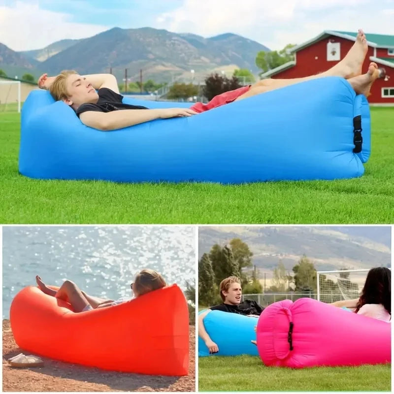 Portable Inflatable Lounger Sofa | Folding Outdoor Camping Couch Inflatable Outdoor Lounger QXL