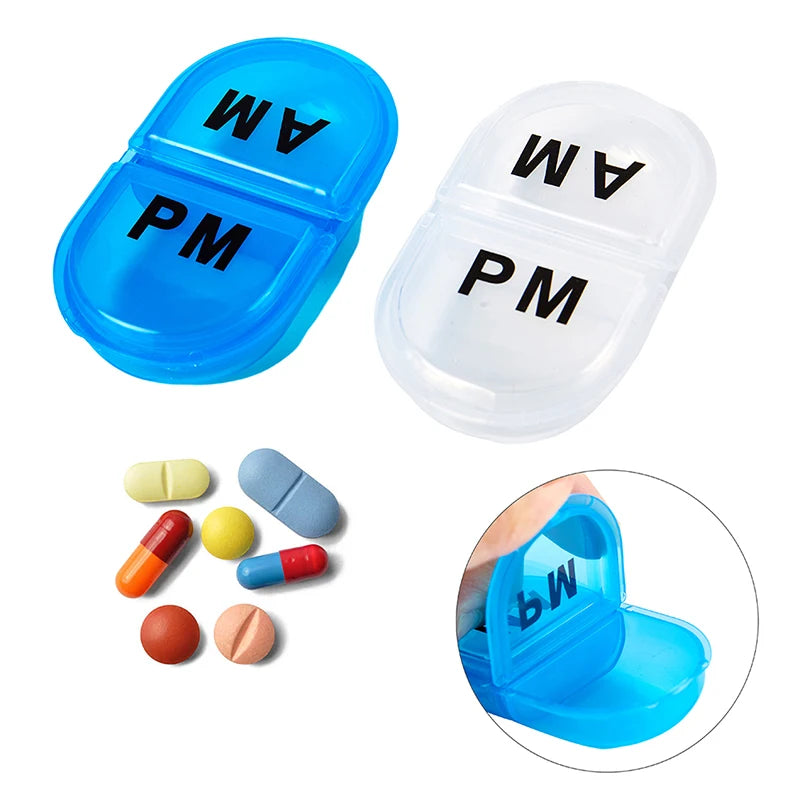 Mini 2-Grid Pill Case | Compact Travel Tablet Organizer Pill Organizer Case QXL