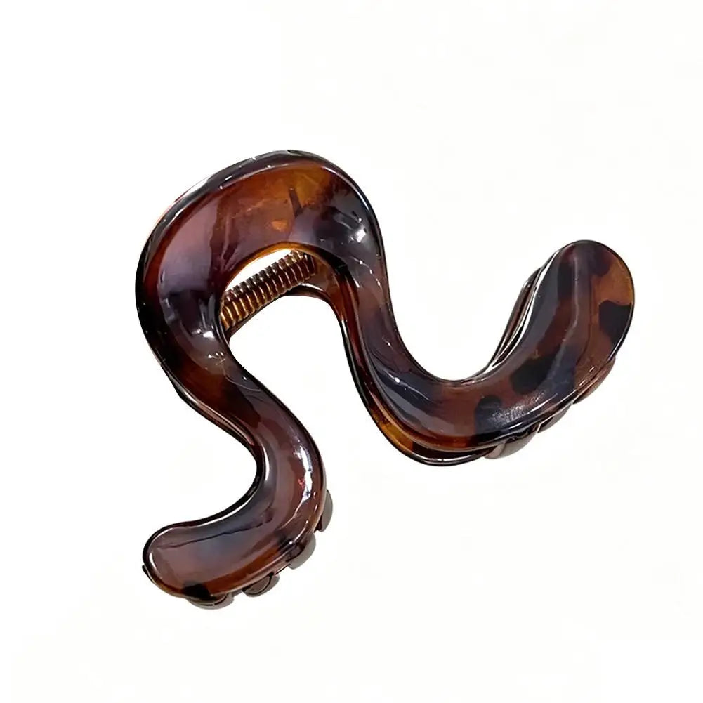 Women's S-Wave Claw Clip | Elegant Wavy Hair Catch Hair Claw Clip QXL F