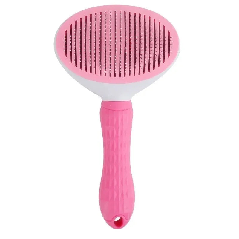 Self-Cleaning Pet Grooming Brush | Dog & Cat Dematting Comb Pet Grooming Brush QXL pink 4