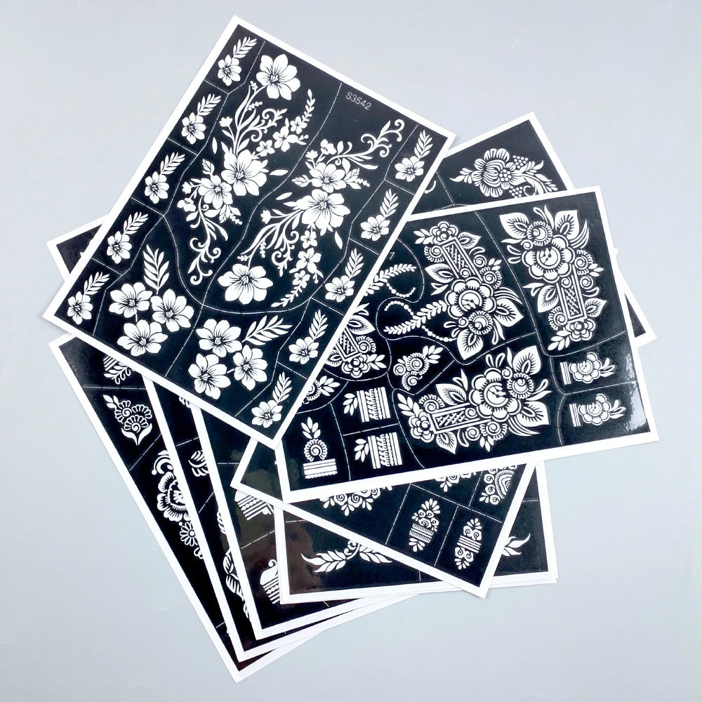 Reusable Henna Tattoo Stencils for Hands & Fingers Henna Tattoo Stencils QXL