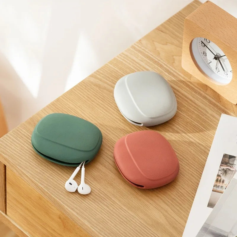 Silicone Cable & Earphone Storage Bag | Travel Organizer 1-3 Pack Silicone Storage Bag QXL