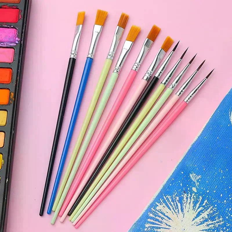 12-Pc Nylon Paint Brush Set | Acrylic, Watercolor & Oil Art Art Paint Brush Set QXL