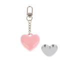 Heart-Shaped Empty Compact Case with Mirror & Keychain Empty Compact Case QXL Pink Keychain