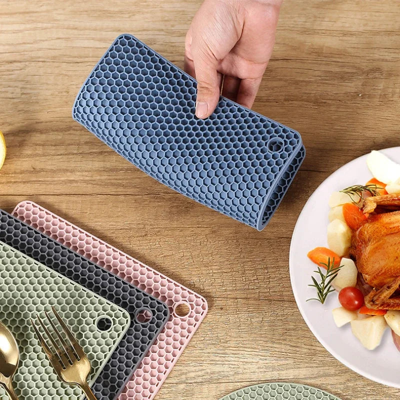 Silicone Honeycomb Placemat | Heat-Resistant Non-Slip Kitchen Mat Silicone Kitchen Mat QXL