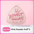 Pink Velvet Triangle Powder Puff | Wet & Dry Makeup Sponge Makeup Powder Puff QXL Bag Pack-5 pcs