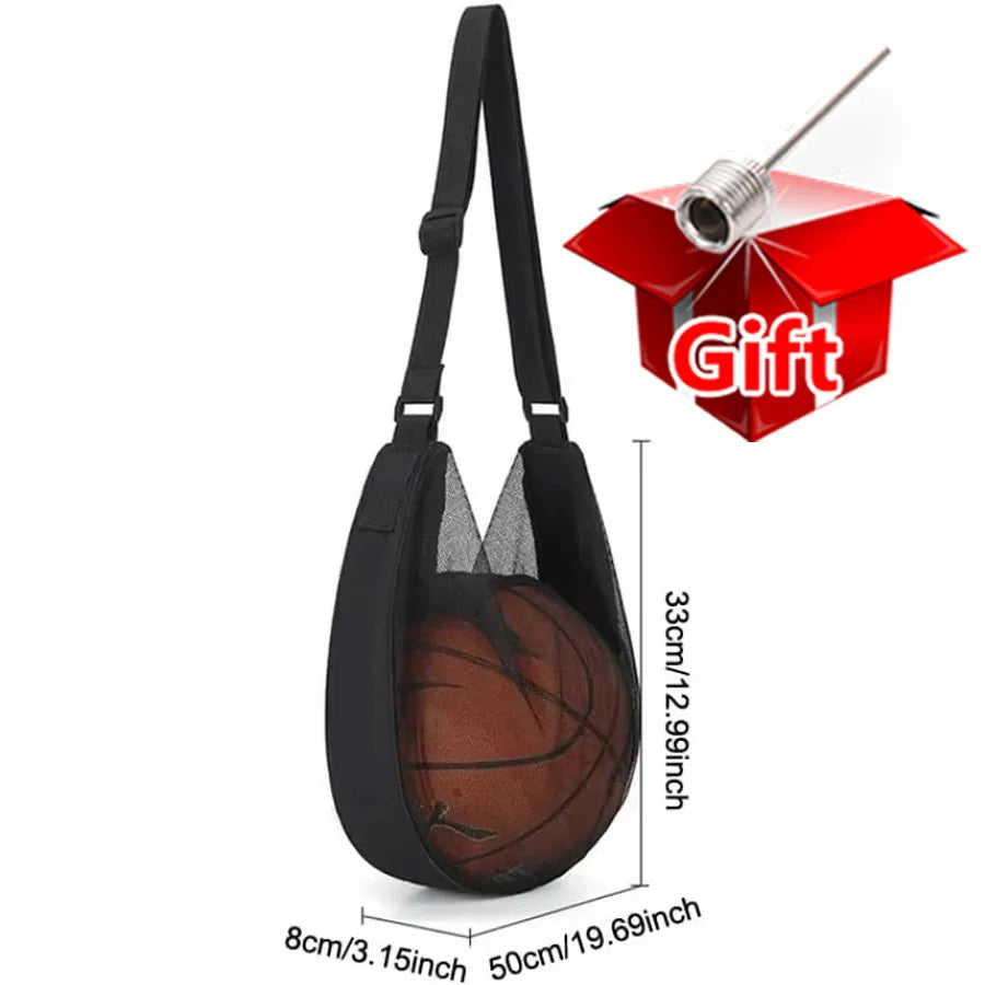 Mesh Ball Bag with Zipper & Crossbody Strap | Size 7 Sports Sports Ball Bag QXL