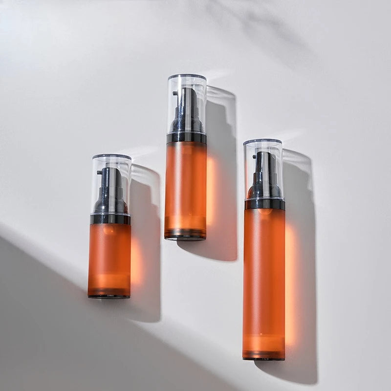 Airless Vacuum Pump Bottles 15ml 30ml 50ml – Brown Lightproof Airless Pump Bottle QXL