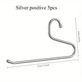 5-Pack Goose-Shaped Non-Slip Trouser Hangers | Mark-Free Trouser Hanger Clips QXL Silver positive 5pcs
