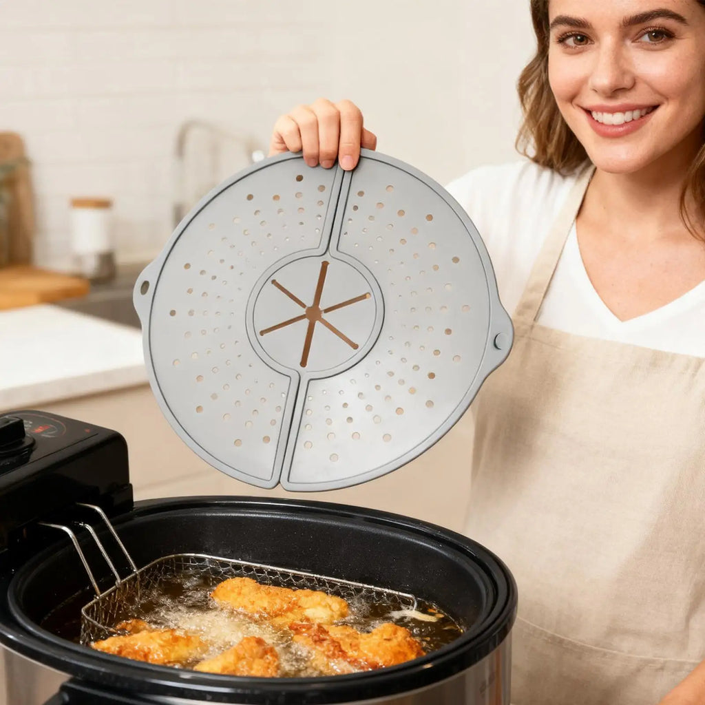 Foldable Silicone Splatter Screen & Frying Pan Cover Splatter Screen QXL