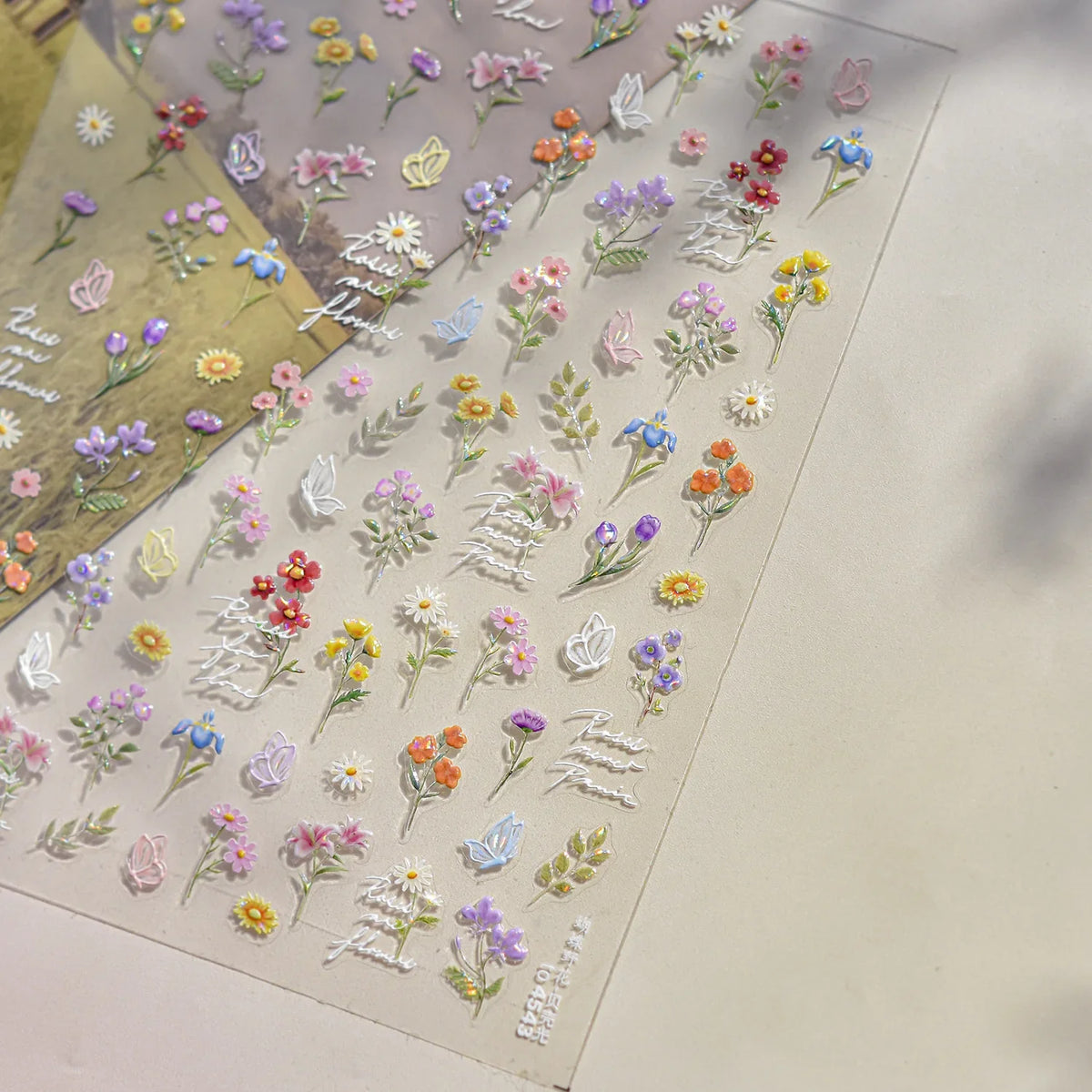 5D Floral Nail Art Stickers | Daisy & Wildflower Decals Nail Art Stickers QXL