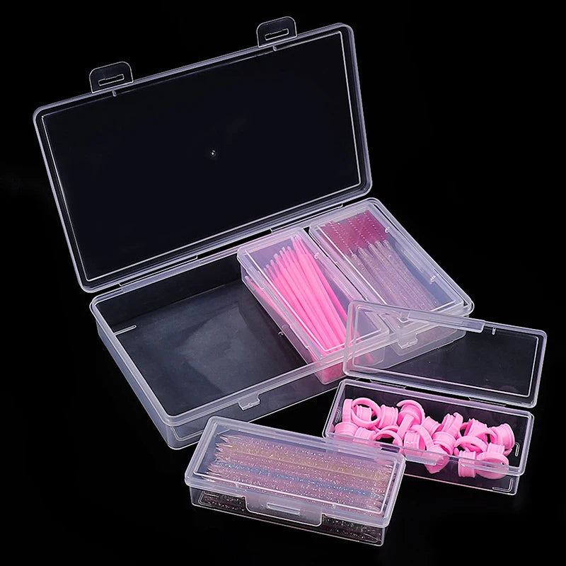 4-Grid Transparent Dustproof Nail & Lash Organizer Box Beauty Tool Organizer QXL