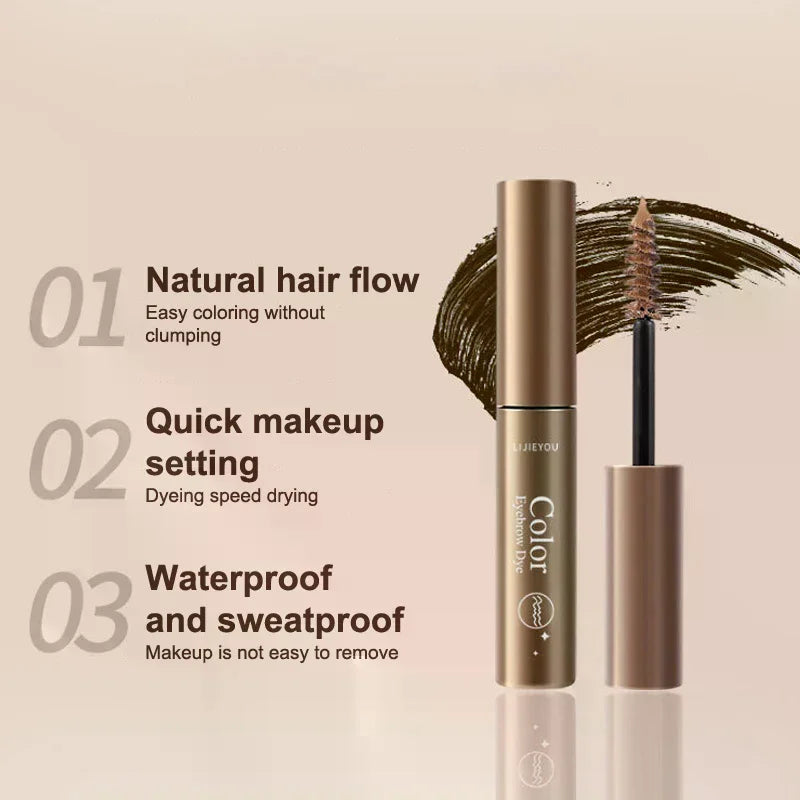 Waterproof Eyebrow Gel with Brush | 3 Colors Long-Lasting Eyebrow Tint Gel QXL