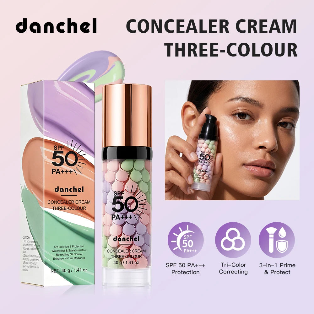 3-in-1 SPF 50 Color Correcting Primer Cream | Oil Control Makeup Primer Cream QXL