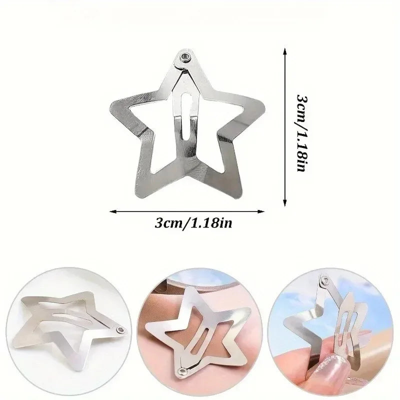 Golden Star Mini Hair Clips – Sweet Starlight Hairpins 5/12 Pack Hair Clips Set QXL