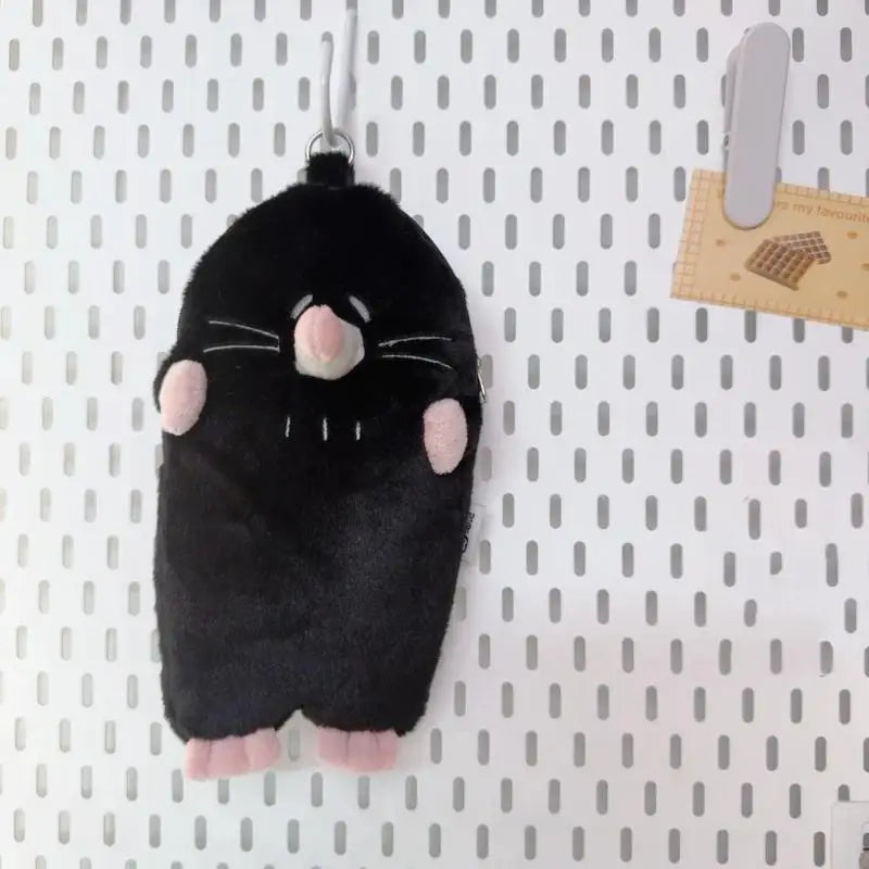 Cute Mole Plush Pencil Case | Large Capacity Student Organizer Plush Pencil Case QXL Black