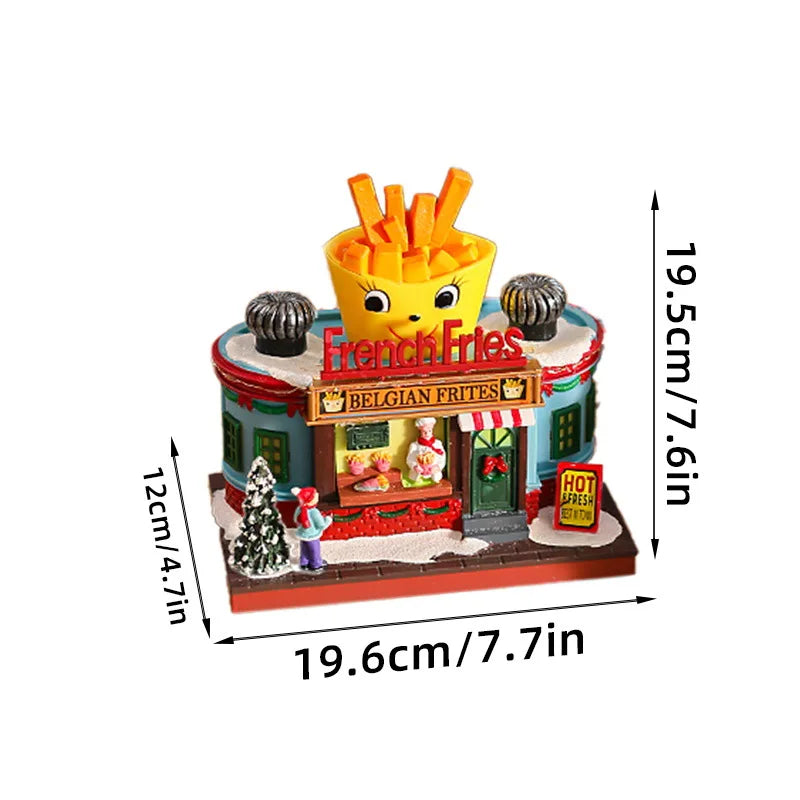 Christmas Glowing Music Box | USB Santa Village Display Gift Christmas Music Box QXL