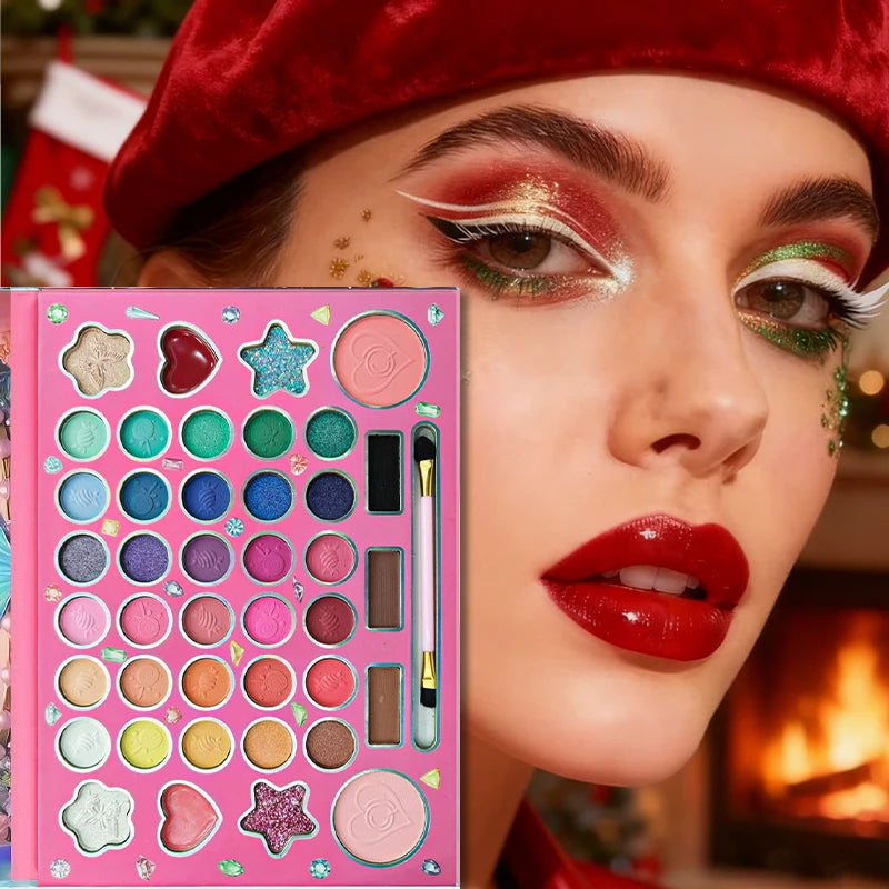 41-Color Eyeshadow Palette | Matte & Shimmer Pro Makeup Set Eyeshadow Palette QXL