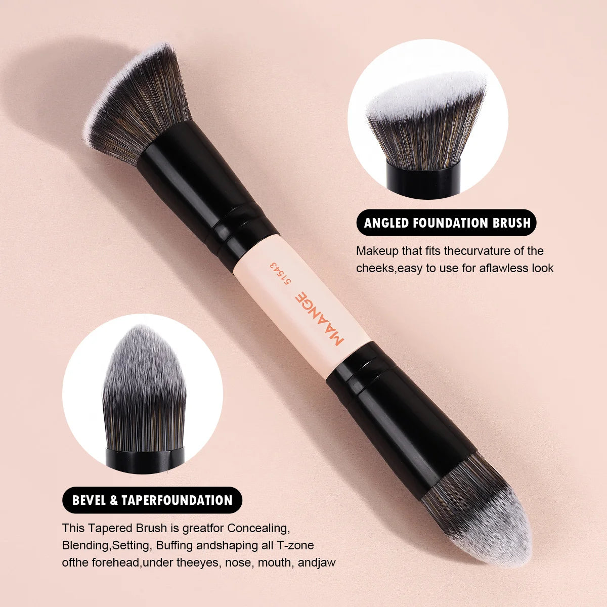 MAANGE 4-Piece Double-Ended Makeup Brush Set | Travel Kit Makeup Brush Set QXL