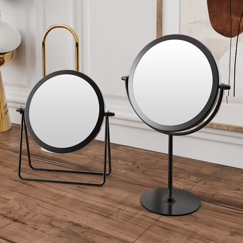 360° Rotating Desktop Vanity Mirror | Iron Frame, Gold & Black Desktop Vanity Mirror QXL