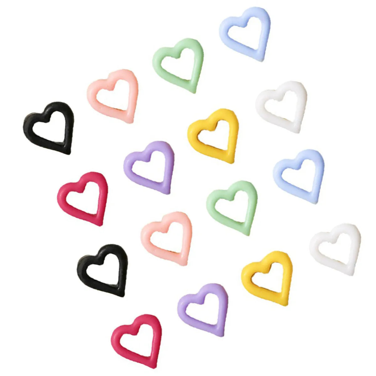 100-Pack Heart Flat Back Nail Charms | DIY Cabochons Nail Art Charms QXL