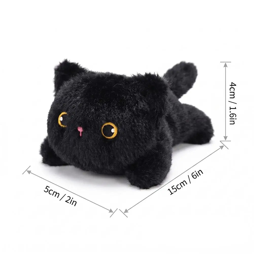 Fluffy Black Cat Plush Fridge Magnet | Cute Kitten Ornament Plush Fridge Magnet QXL