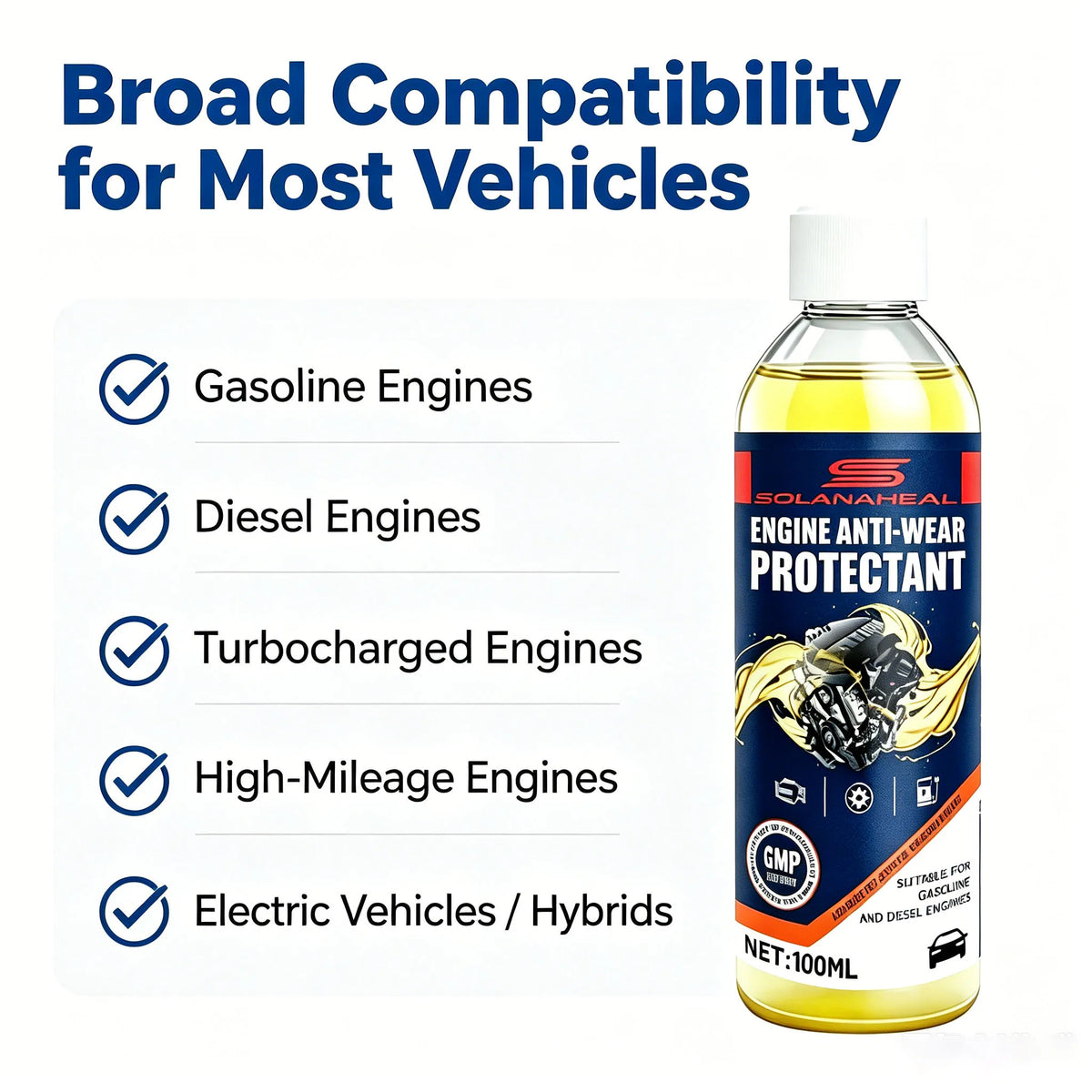 Engine Anti-Wear Protectant | Gasoline & Diesel Additive Engine Oil Additive QXL