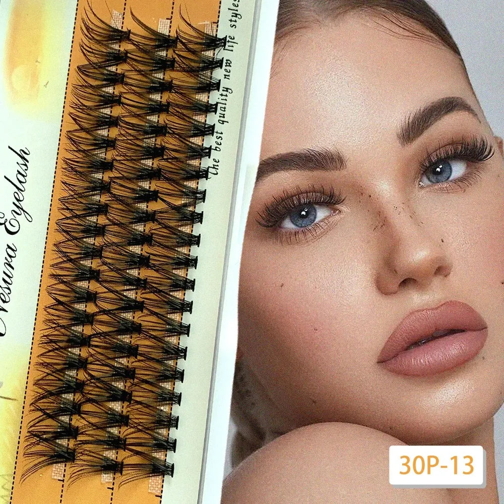 Cat Eye DIY False Lashes Set with Tweezers & Adhesive False Eyelash Kit QXL