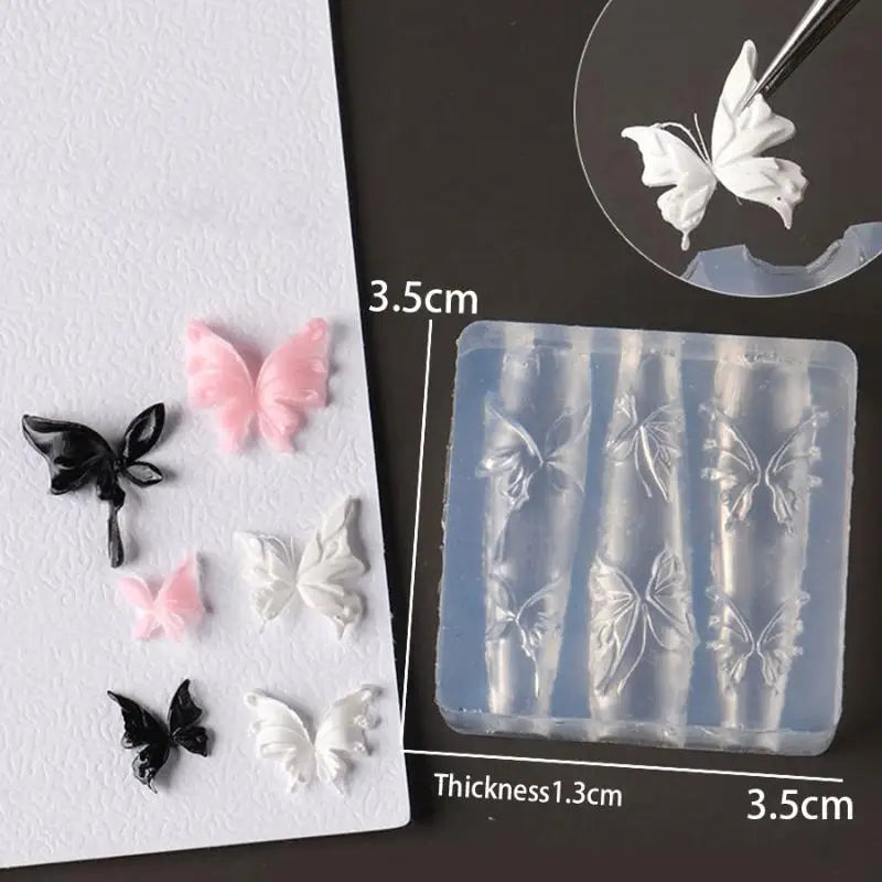 3D Butterfly Silicone Nail Art Mold | Reusable DIY Mold Nail Art Mold QXL