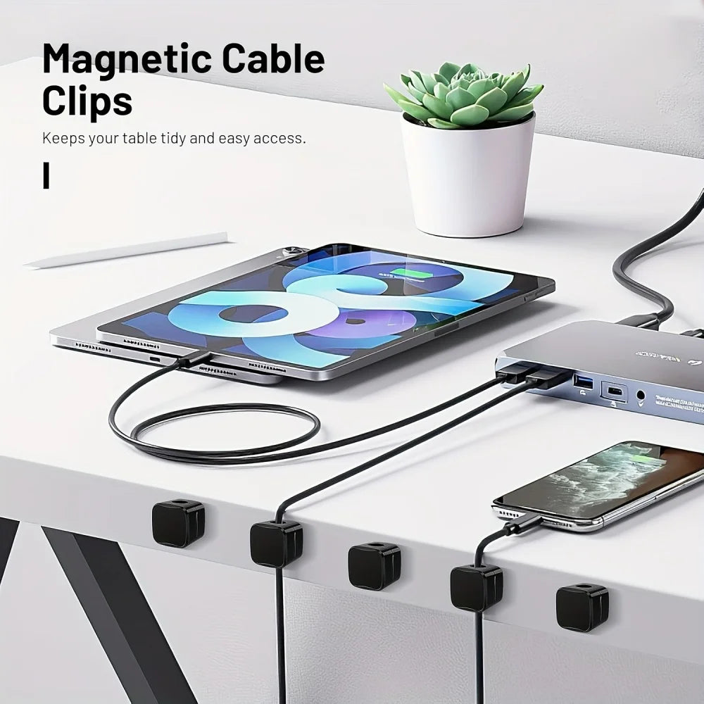 Magnetic Cable Clips | Adhesive Cord Holder & Desk Organizer Cable Clip Organizer QXL