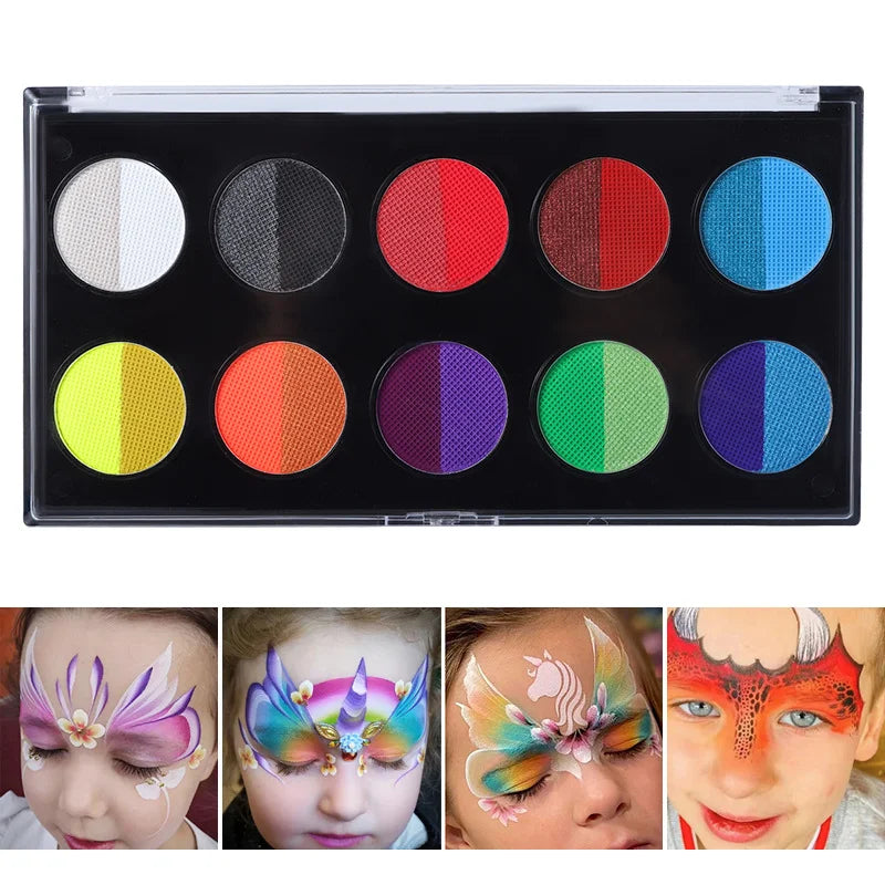 VERONNI UV Glow Face & Body Paint | Fluorescent Two-Colour UV Face & Body Paint QXL 10 color